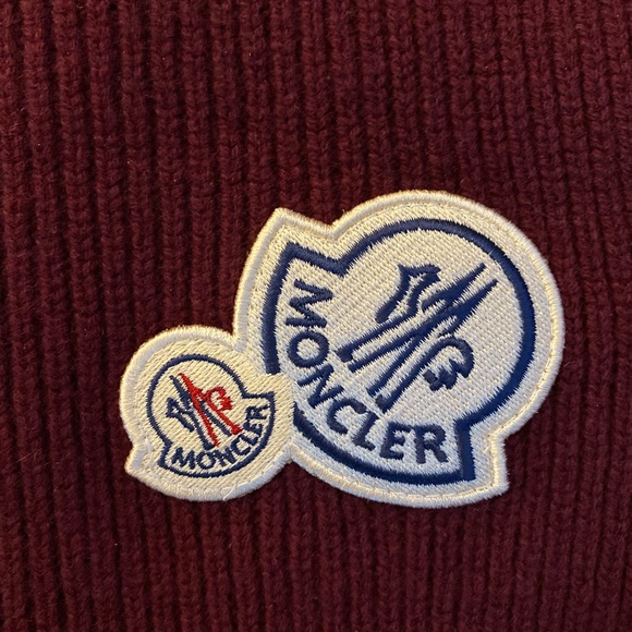 Moncler Double Logo patch wool blend scarf - Picture 2 of 5